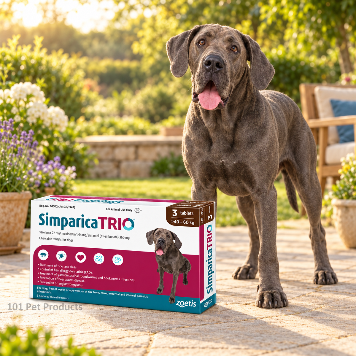 Simparica Trio 72 mg for Dogs 40.1–60 kg (3 Tablets)