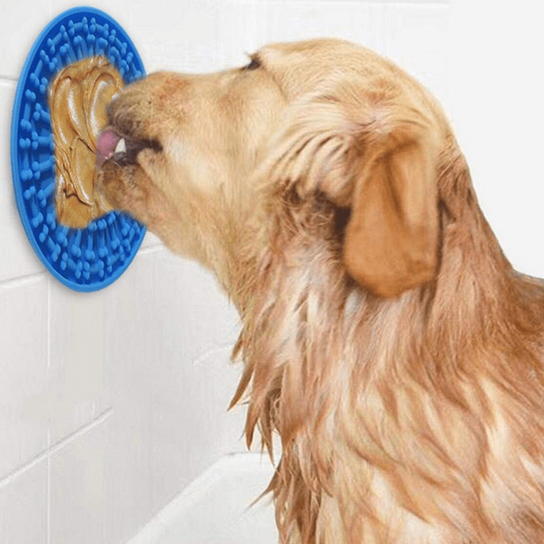 Square Lick Mat (20cm) with 100% natural Mutt Butter (400 g) doggy friendly peanut butter