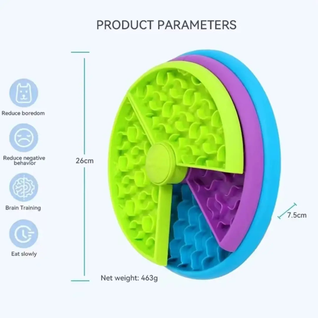 3-Layer Rotating Slow Feeder Bowl With Moisty Love Bites