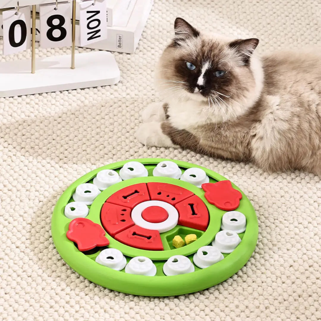 Vibrant Slow Feeder & Interactive Toy – For Cats and Small Dogs