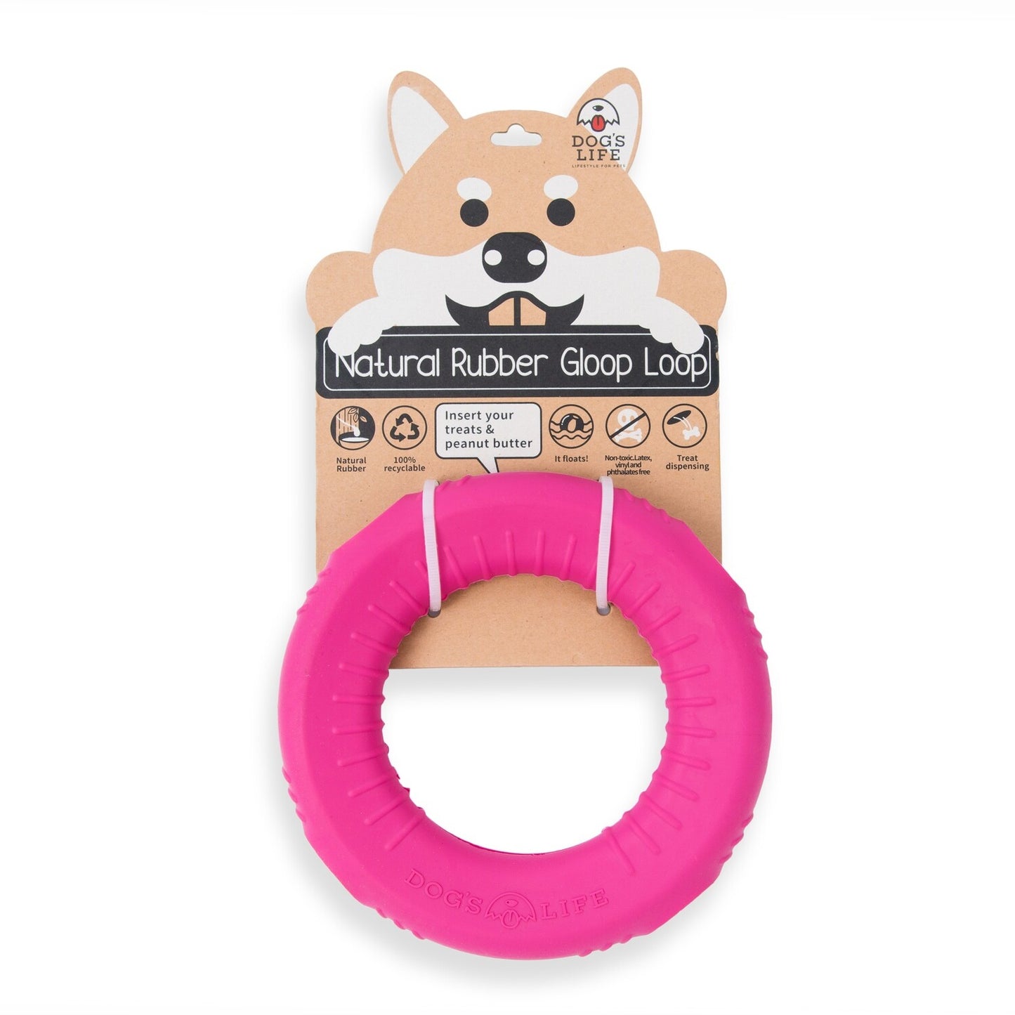 Dog's Life Natural Rubber Dog Toy Gloop Loop