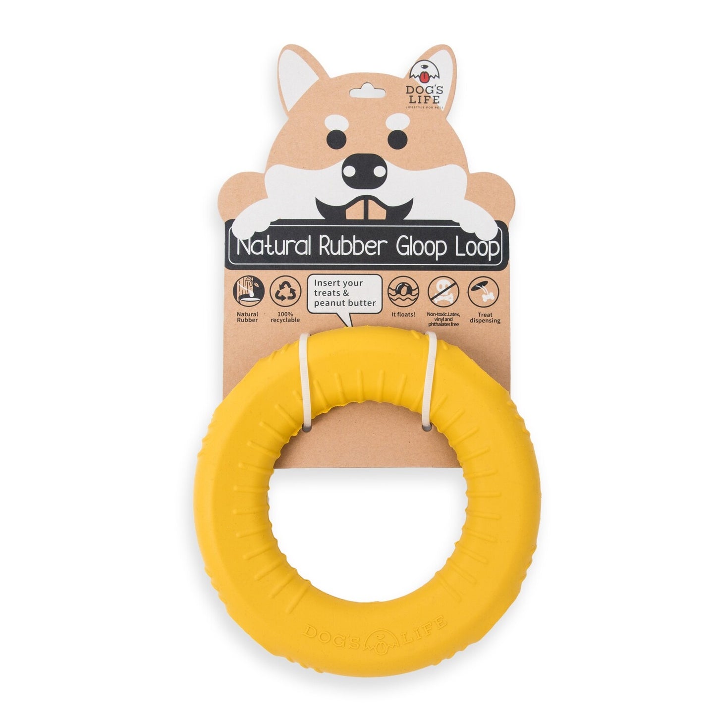 Dog's Life Natural Rubber Dog Toy Gloop Loop