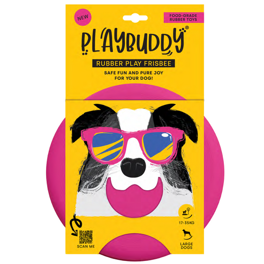 PlayBuddy Rubber Frisbee – for dogs that live to leap and fetch (S/L)