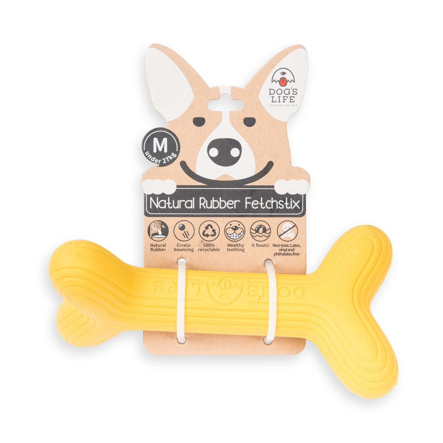 Dog's Life Natural Rubber Dog Toy Fetchstix