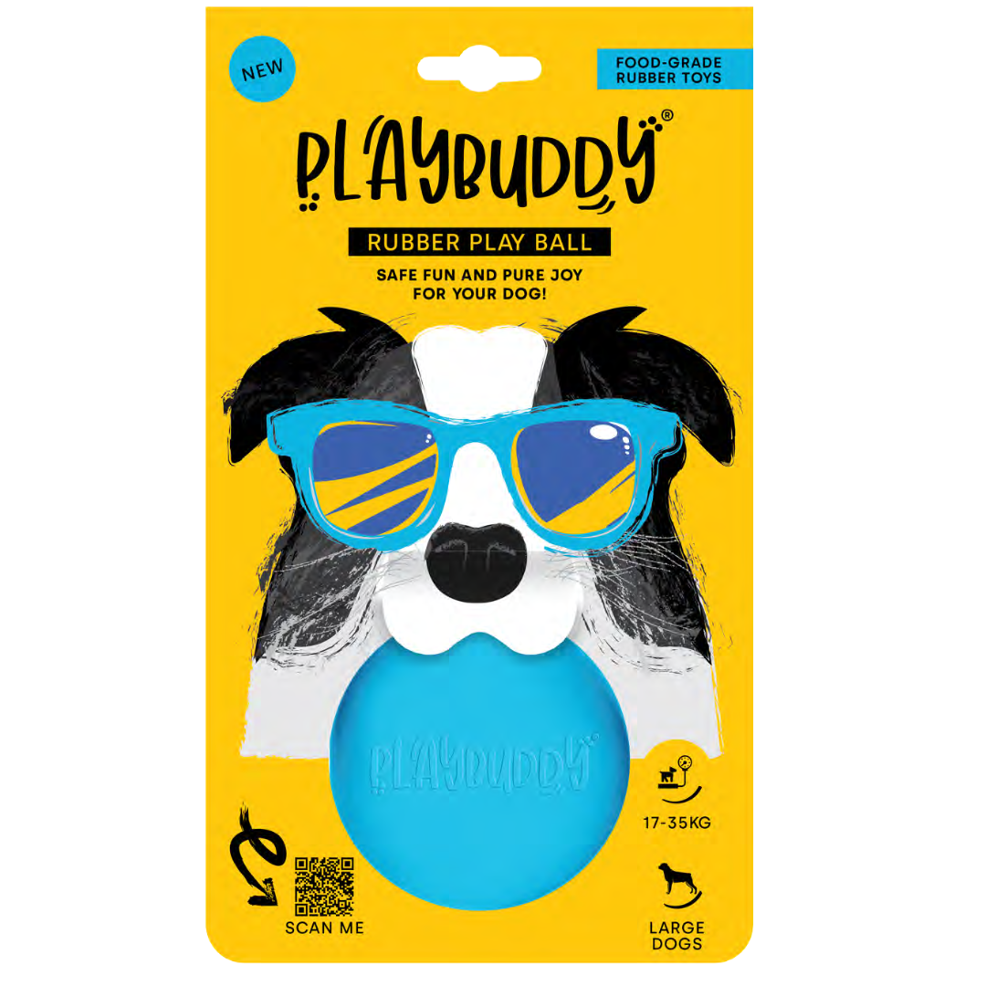 PlayBuddy Ball – for dogs who love to fetch and chew (Small or Large)