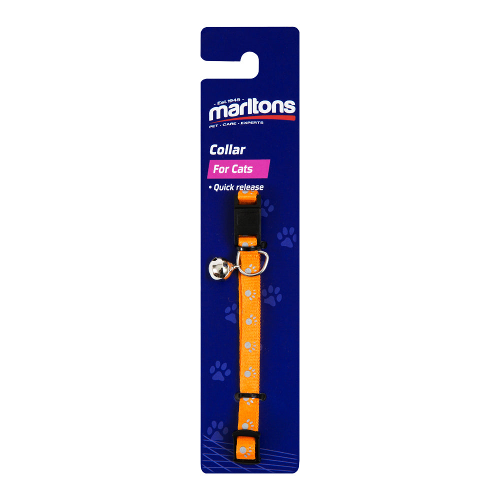 8Cm Cat Collarw/Bell Quick Release Clasp -Orange