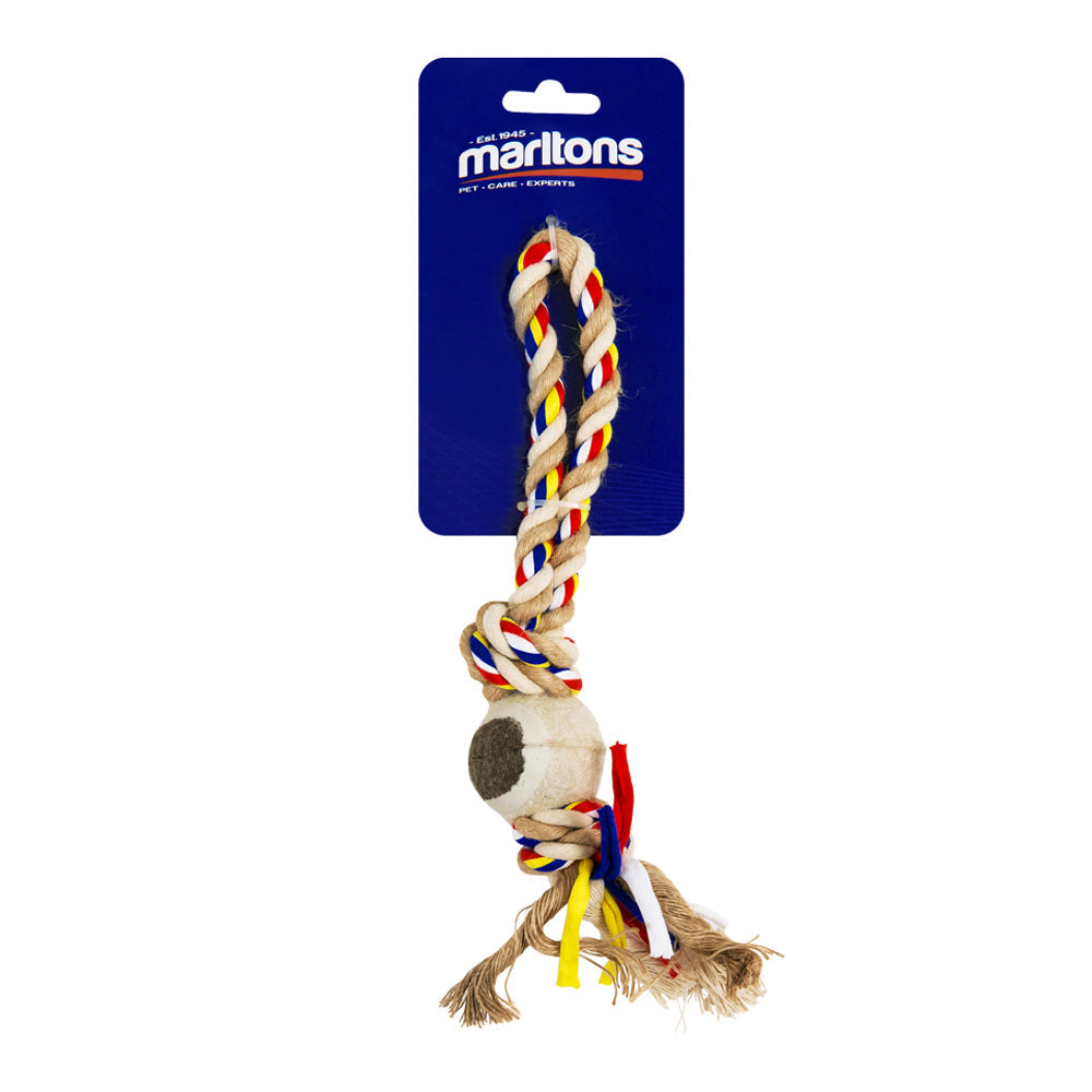 Dog Rope Tug With Mini Tennis Ball 20Cm X 50G