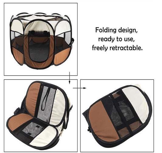 Pet Play Pen : For Indoor / Outdoor Use. Collapsible, portable, lightweight