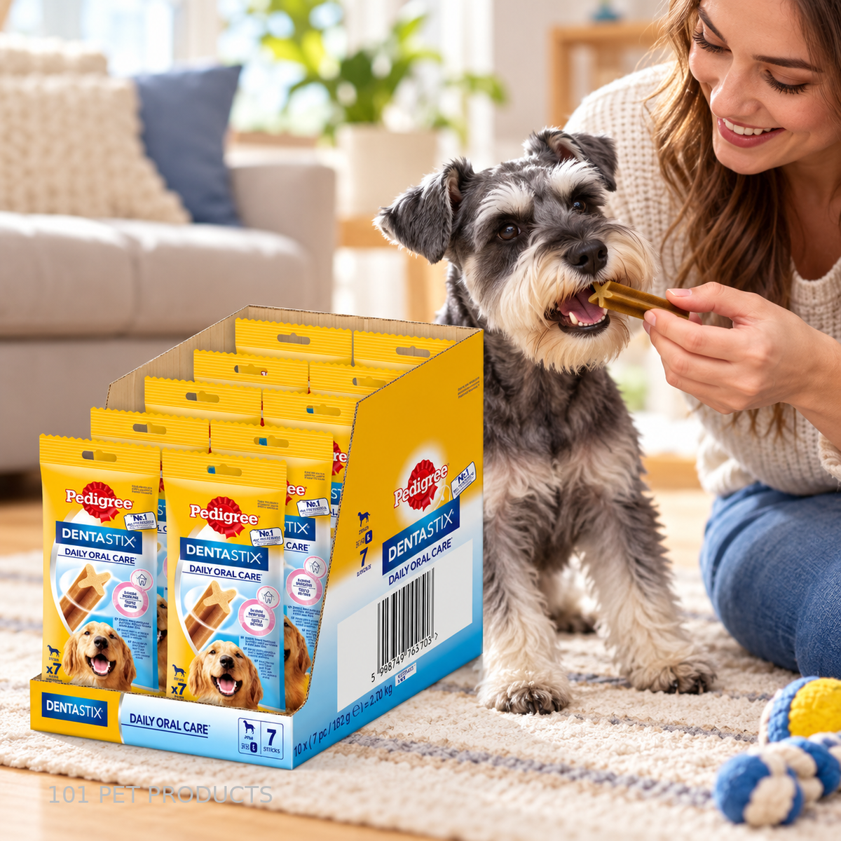 Pedigree DentaStix Small Dog Dental Treats – Box of 10 × 7 Sticks lifestyle image
