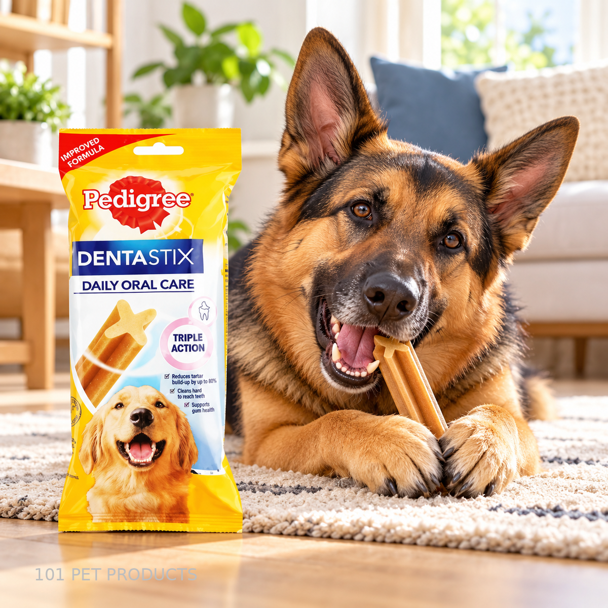 Pedigree DentaStix Large Dog Dental Treats – 7 Pack lifestyle image