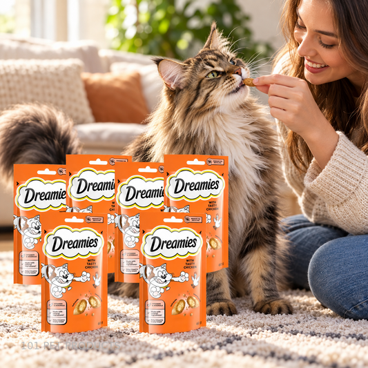 Dreamies Chicken Cat Treats – Box of 6 × 60 g lifestyle image