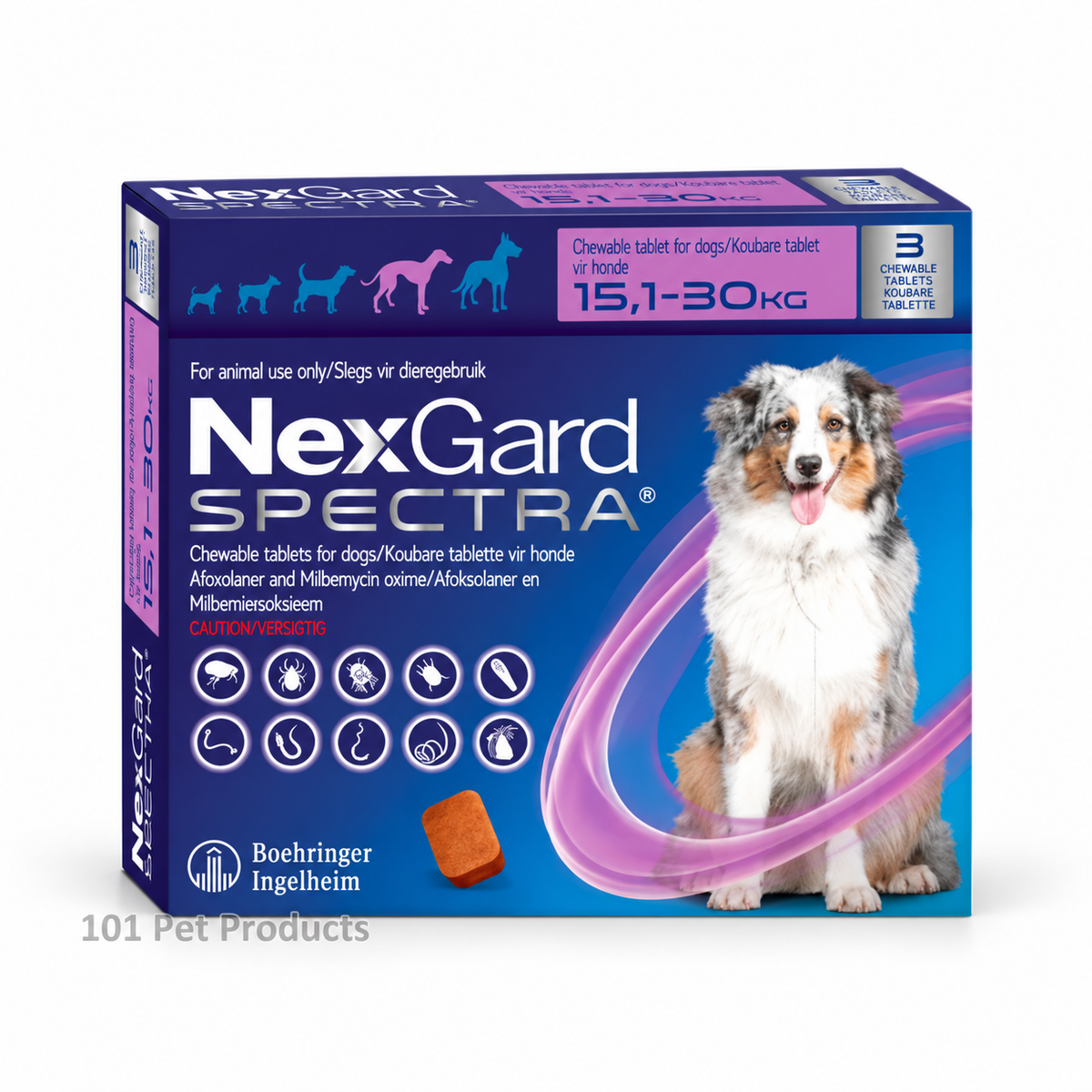 NexGard Spectra for Dogs 15.1–30 kg (3 Tablets)
