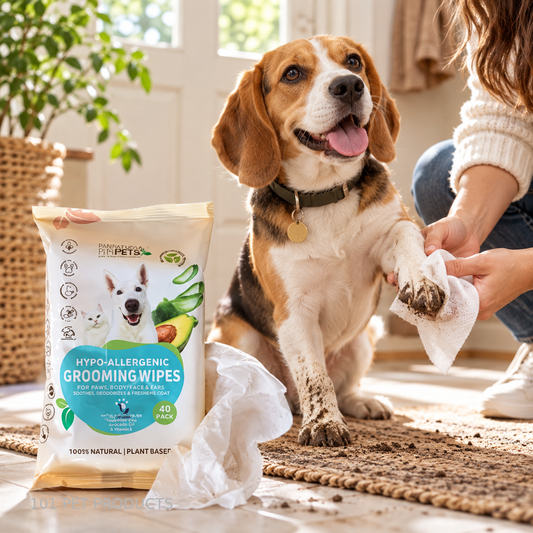 Pannatural Pets Hypoallergenic Grooming Wipes – 40 Pack lifestyle image
