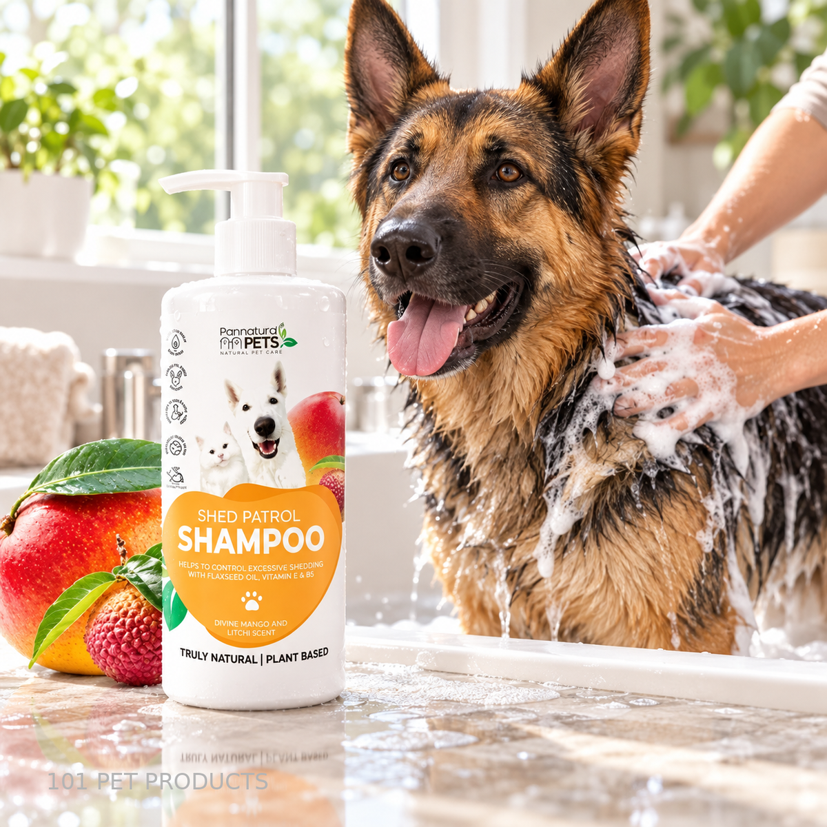 Pannatural Pets Shed Patrol Shampoo – 500 ml lifestyle image