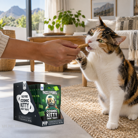 Bags O' Wags Chewies - Cat Packs O' Purrs Cosmic Kitty - Chicken & Catnip lifestyle image