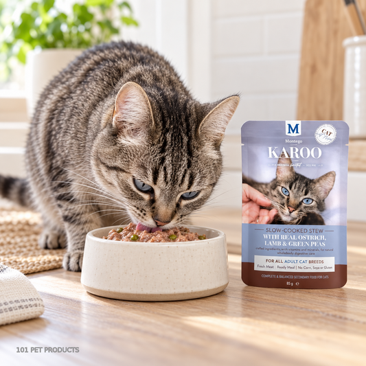 Karoo Cat Wet Food - Adult - Ostrich & Peas lifestyle image