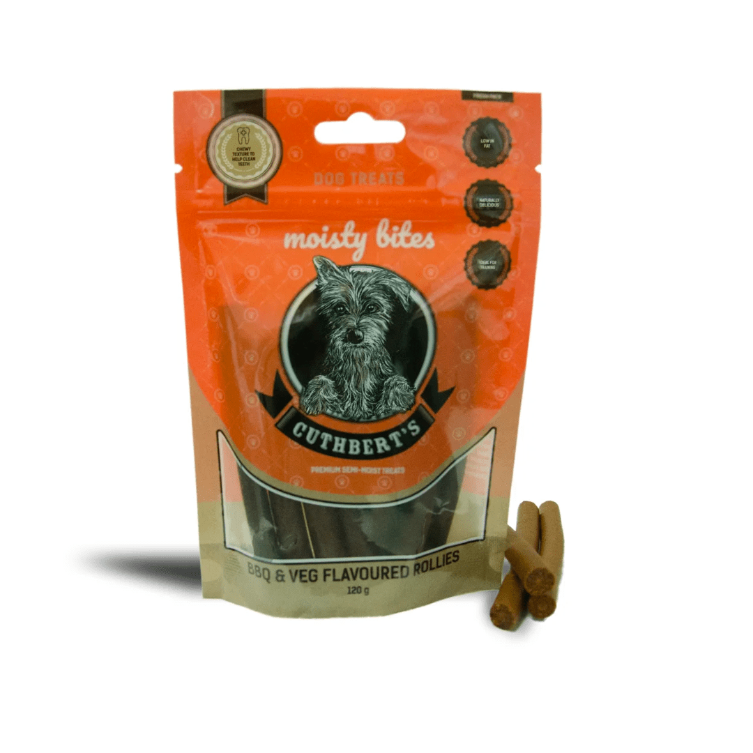 Cuthberts Moisty Bites - BBQ & VEG ROLLIES (120g/500g)