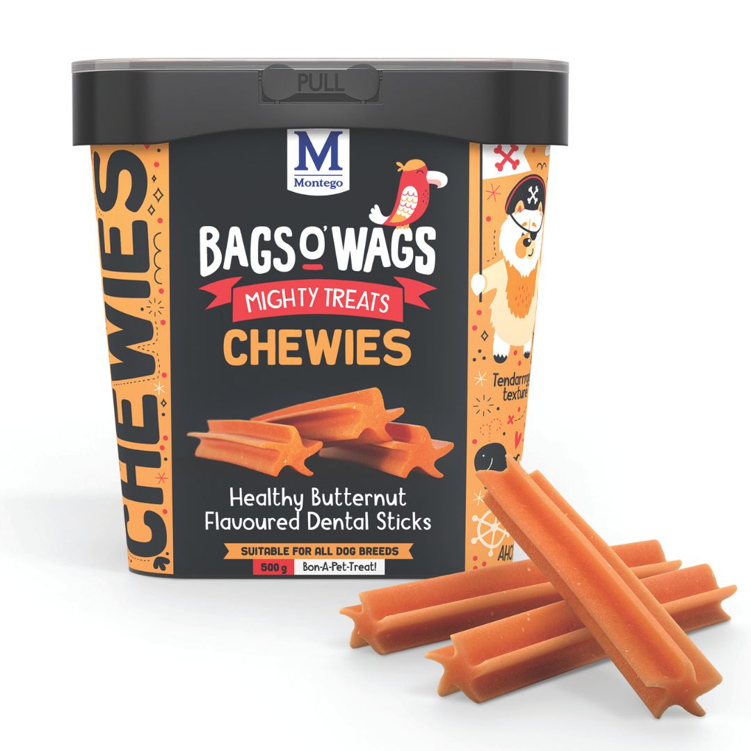 Montego Bags O' Wags Chewies - Healthy Butternut Flavoured Dental Sticks (500g)
