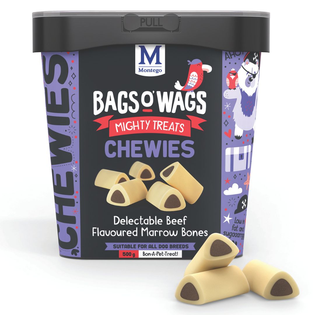 Montego Bags O' Wags Chewies - Delectable Beef Flavoured Marrow Bones (500g)