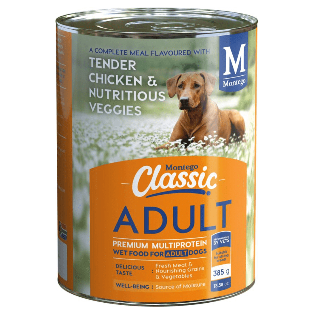 Montego Classic Dog Wet Food - Adult Dogs - Chicken and Veggies 385g