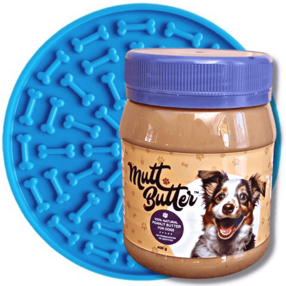 Lick Mat with 100% natural Mutt Butter (400 g) doggy friendly peanut butter