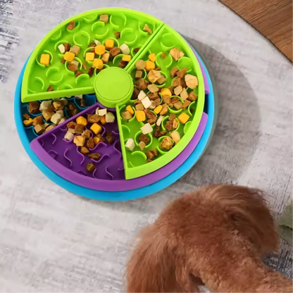 3-Layer Rotating Slow Feeder Bowl With Moisty Love Bites