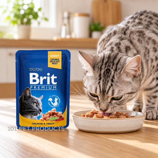 Brit Premium Salmon & Trout in Gravy Wet Cat Food (85 g) lifestyle image