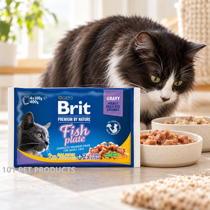 Brit Premium Fish Plate Multi-Pack Wet Cat Food (13 × 4 × 85 g) lifestyle image