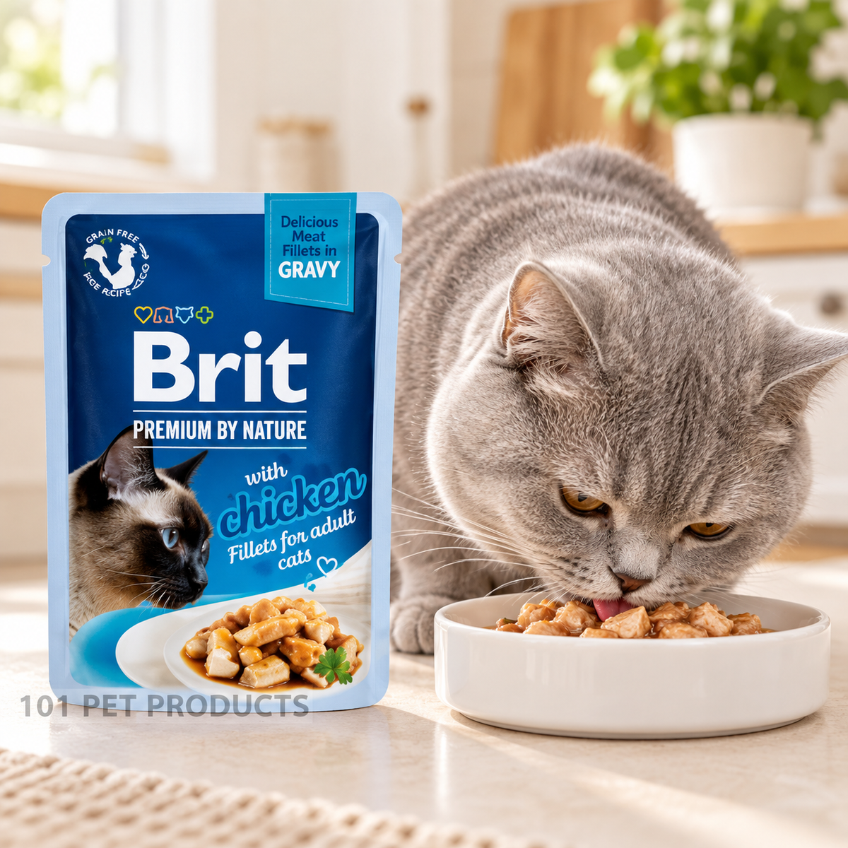 Brit Premium Cat Fillets in Gravy – Chicken (85 g) lifestyle image