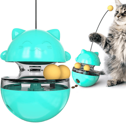 Kitty Spinning Food Dispenser Ball - Interactive Cat Toy