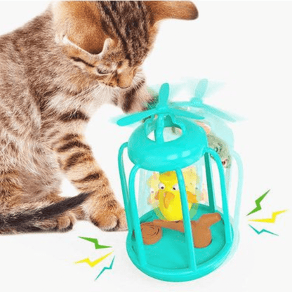 Interactive Cat Toy - Tumbler Makes Birdy Sounds and Twirls Around