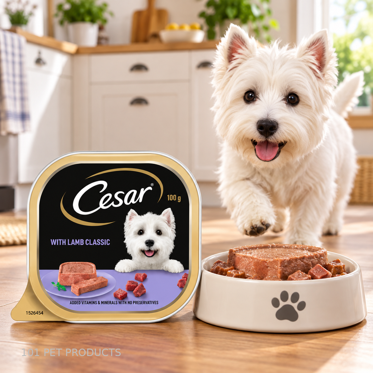 Cesar Gourmet Lamb Wet Dog Food – Box of 24 × 100 g lifestyle image