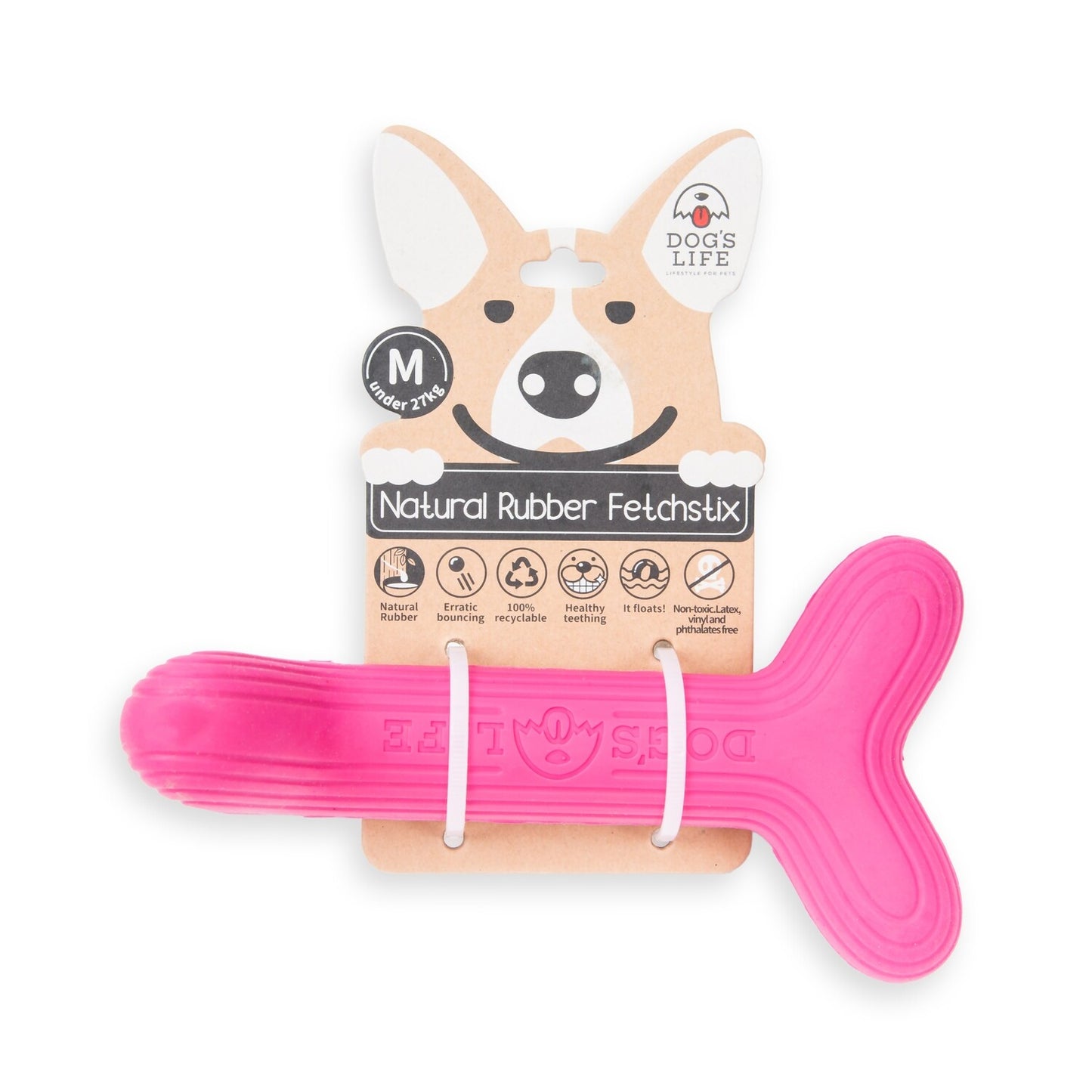 Dog's Life Natural Rubber Dog Toy Fetchstix