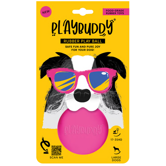 PlayBuddy Ball – for dogs who love to fetch and chew (Small or Large)