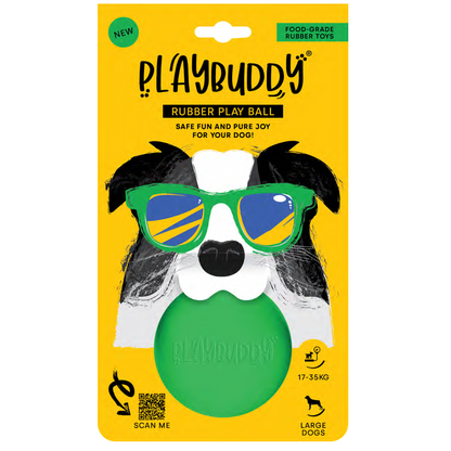 PlayBuddy Ball – for dogs who love to fetch and chew (Small or Large)