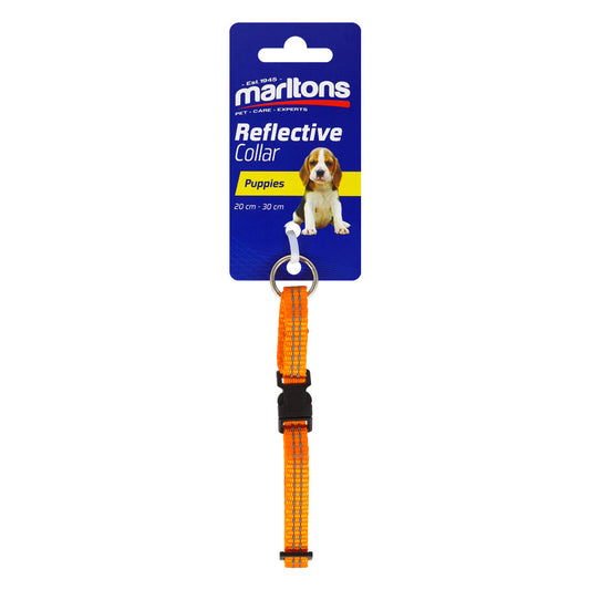 2 Reflective Puppy Collar Stripes 10Mm -  Orange