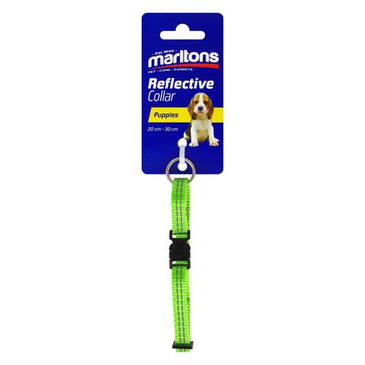 2 Reflective Puppy Collar Stripes 10Mm -Lime Green