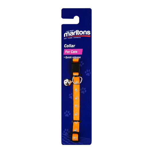8Cm Cat Collarw/Bell Quick Release Clasp -Orange