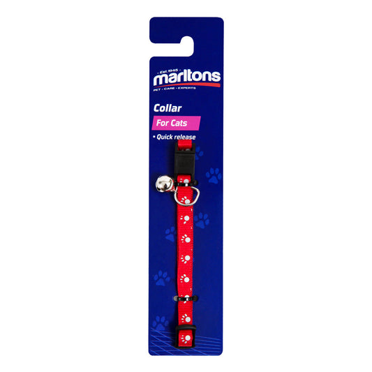 8Cm Cat Collarw/Bell Quick Release Clasp - Red