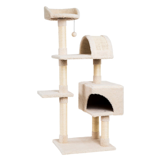 4 Level Cat Scratcher With Toys  129Cm