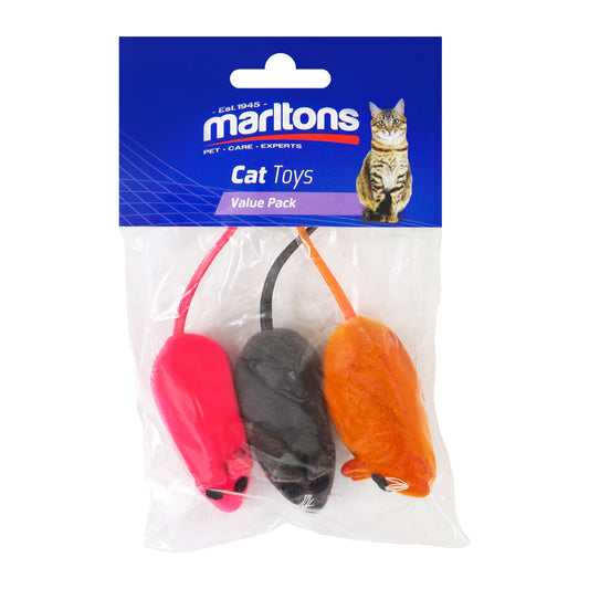 Pvc Squeaky Mouse 3 Pack 6Cm