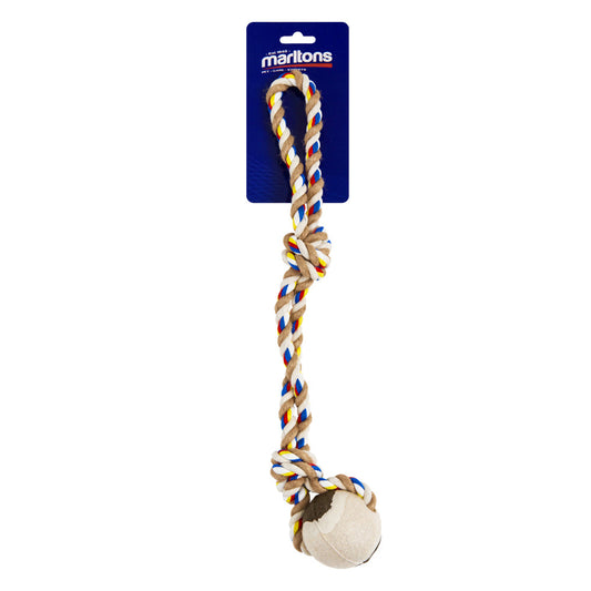 Marltons Double Rope Toy 43Cm  Knots & Tennis Ball