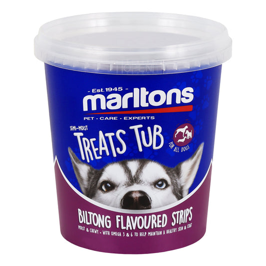 Marltons Semi Moist Biltong Strips Tub X 500G