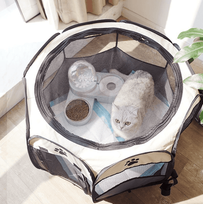Pet Play Pen : For Indoor / Outdoor Use. Collapsible, portable, lightweight