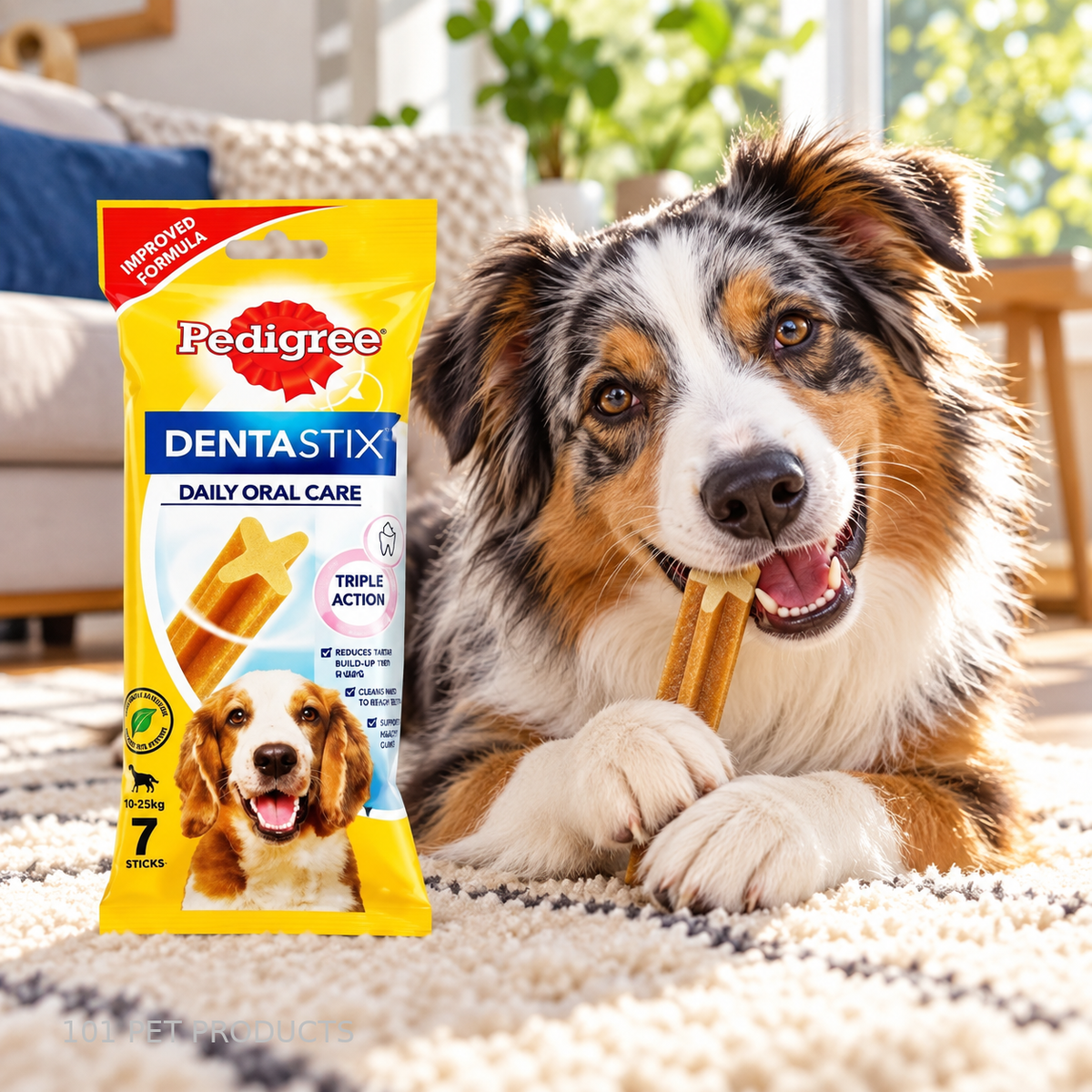 Pedigree DentaStix Medium Dog Dental Treats – 7 Pack lifestyle image