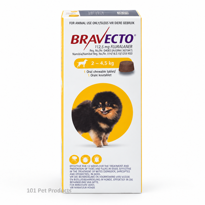 Bravecto Chew Tablet Mini Dogs 112.5 mg (2–4.5 kg) – Yellow