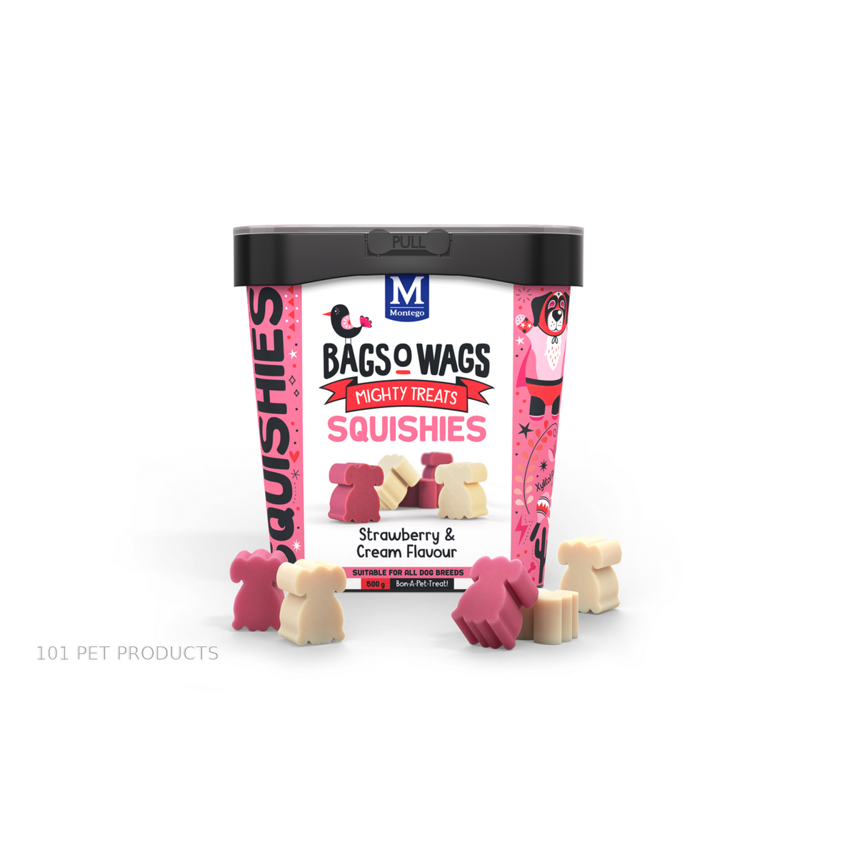 Bags O' Wags Squishies - Strawberry & Cream