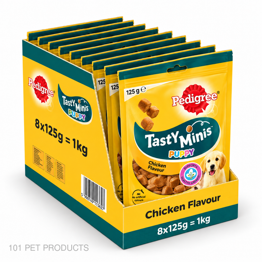 Pedigree Tasty Minis Chicken Puppy Treats – Box of 8 × 125 g