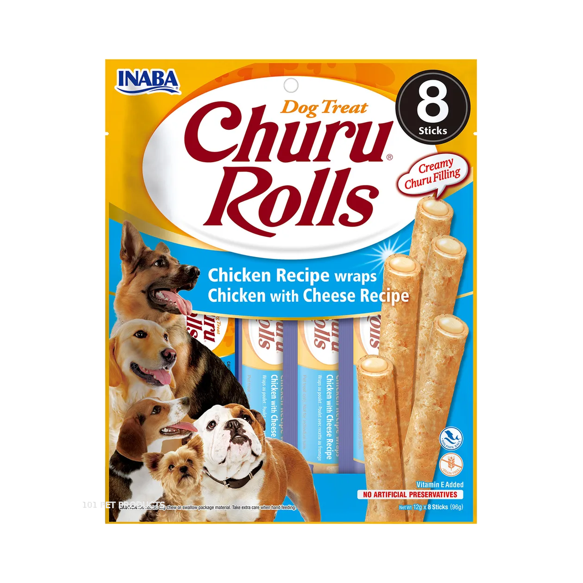 Churu Rolls Dog Chicken & Cheese 8 × 12 g (96 g)