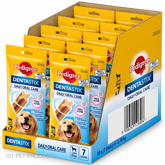 Pedigree DentaStix Large Dog Dental Treats – Box of 10 × 7 Sticks